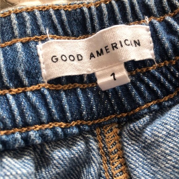 Good American Wide Leg Baggy Jeans, Size 1 (Small / 29" Waist) x Inseam 29.25" - Picture 6 of 12